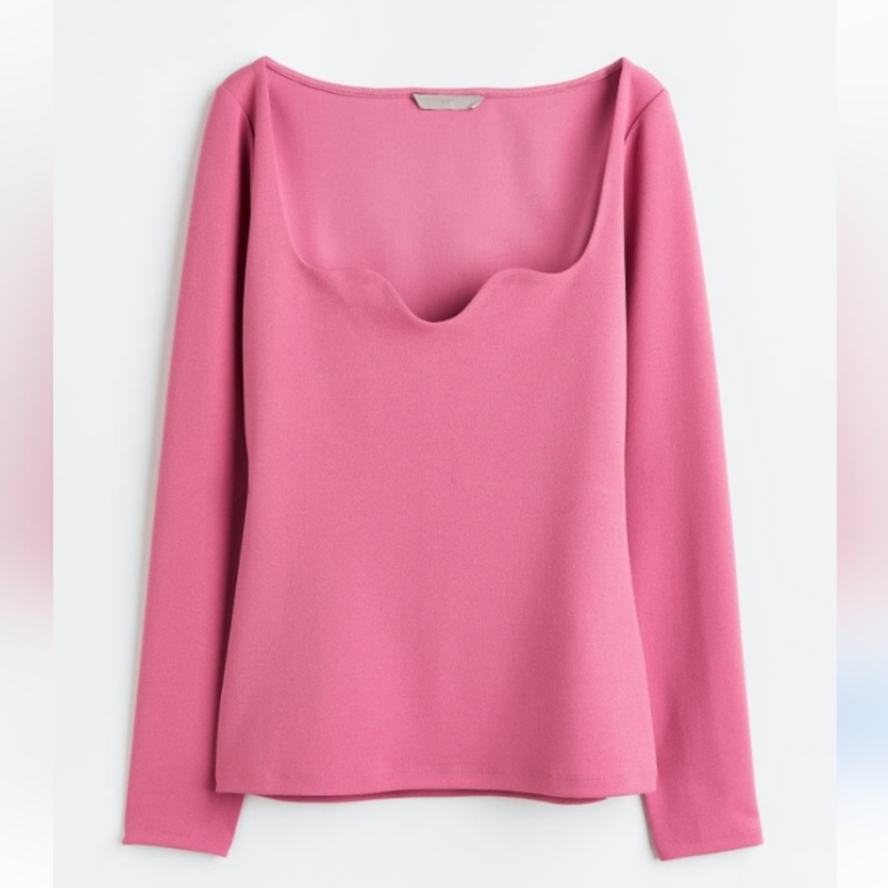 H&M JERSEY BLACK WOMEN TOP SIZE L.